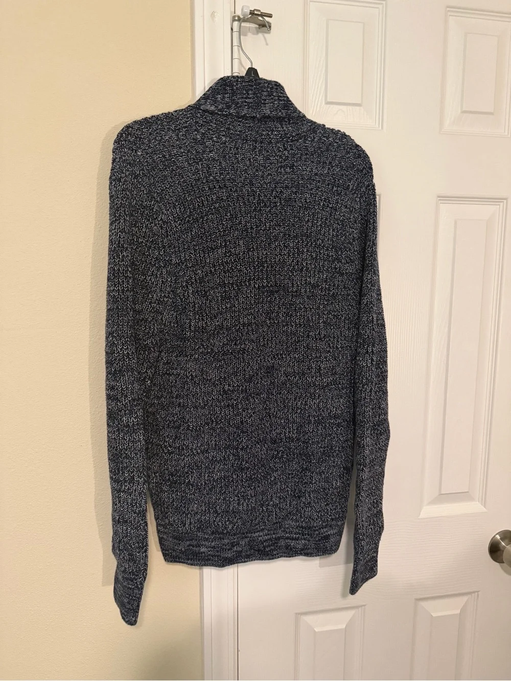 Express Men’s Navy Marled Shawl Collar Cardigan